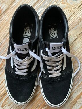 Vans Ward Lo Black White Suede Canvas Skate Shoes Men’s 11.5
